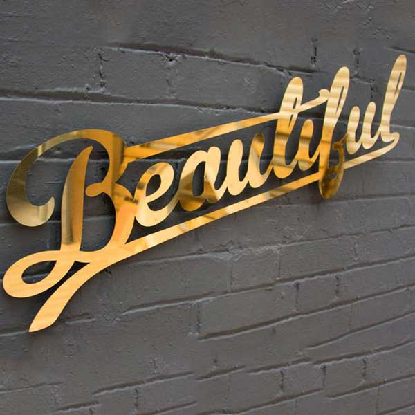 Metal Script Letters LITASIGN