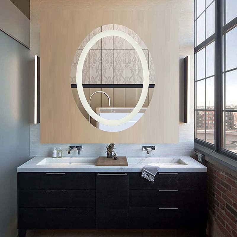 Liteharbor Customized Size Multifunctional Bathroom Oval LED Mirror
