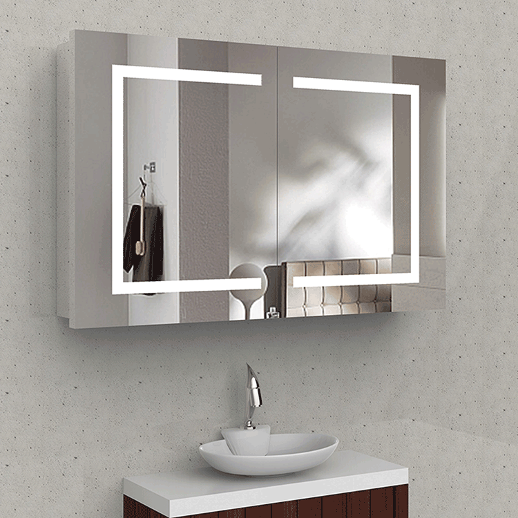 LED Silver Backed Bathroom Illuminated Mirror with Lights