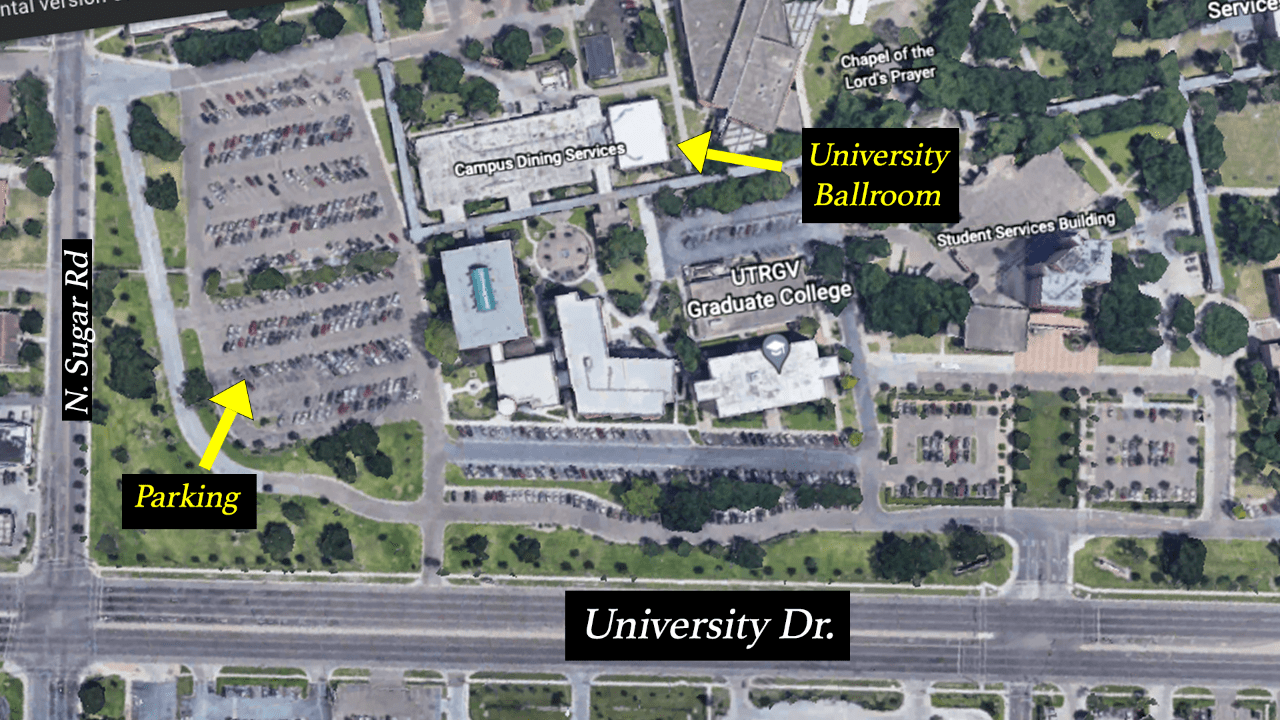 Map and Parking UTRGV Ballroom Literacy Texas