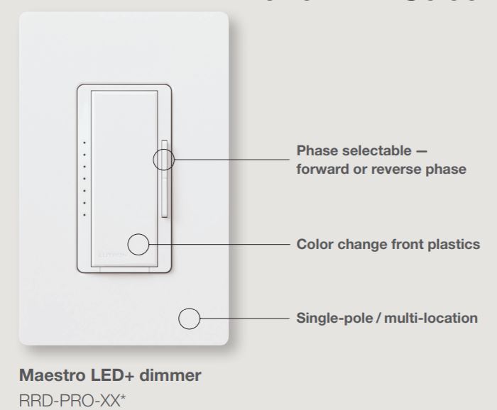 RRDPRO RADIORA 2 RF MAESTRO LED+ PHASE SELECTABLE DIMMER LiteRite