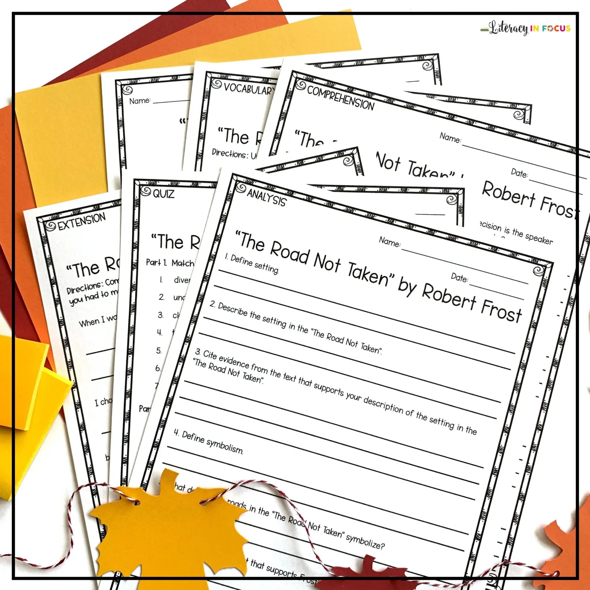 Robert Frost's "The Road Not Taken" Lesson Plan PDF Literacy In Focus