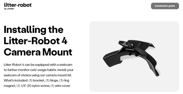 Litter-Robot 4 Camera Mount Installation Guide