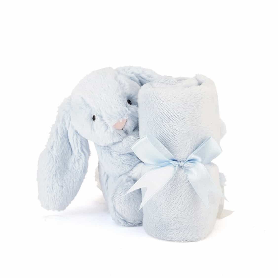 Personalised Jellycat Bunnyrug Soother Blue Little Advent Boxes