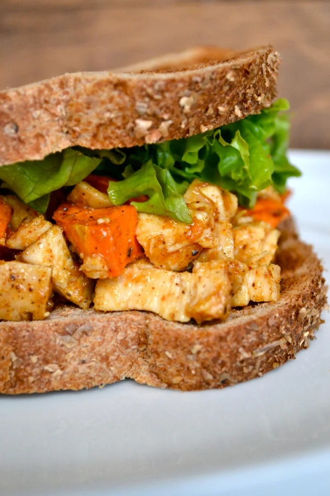 Curry Almond Butter Chicken Salad Sandwich