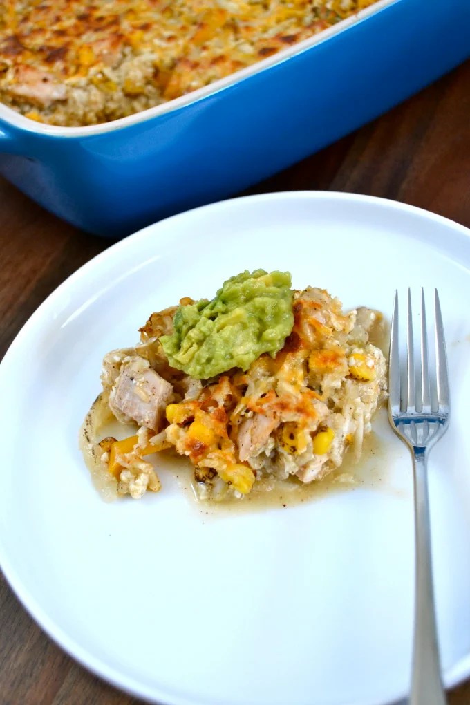 Salsa Verde Chicken and Cauliflower Bake Little Bits of...