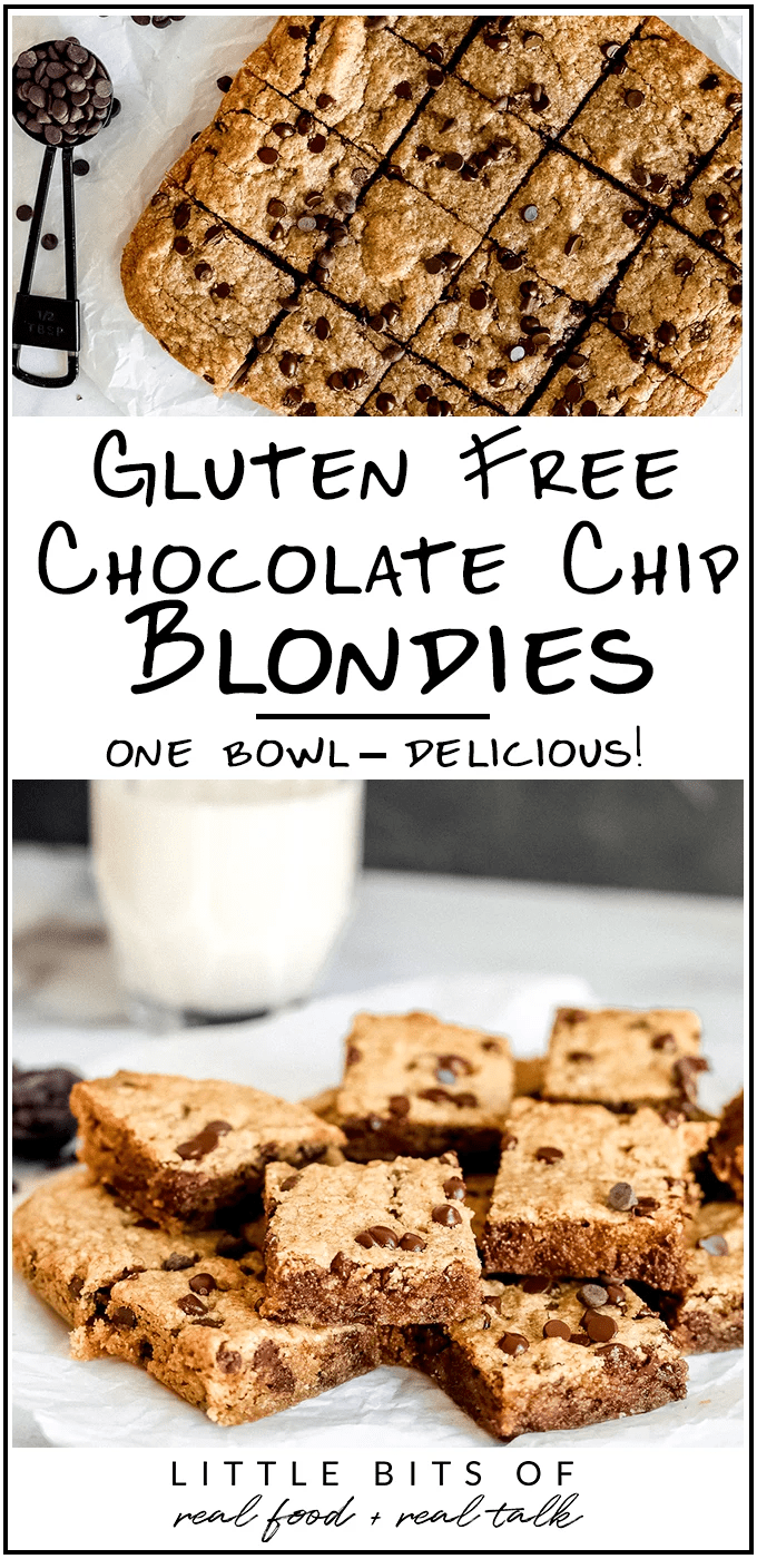 Gluten Free Chocolate Chip Blondies Little Bits of Real Food