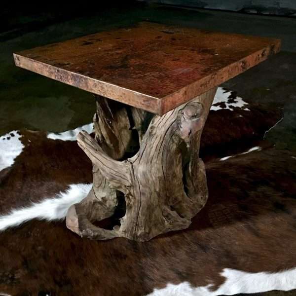 Hammered Copper rustic end table