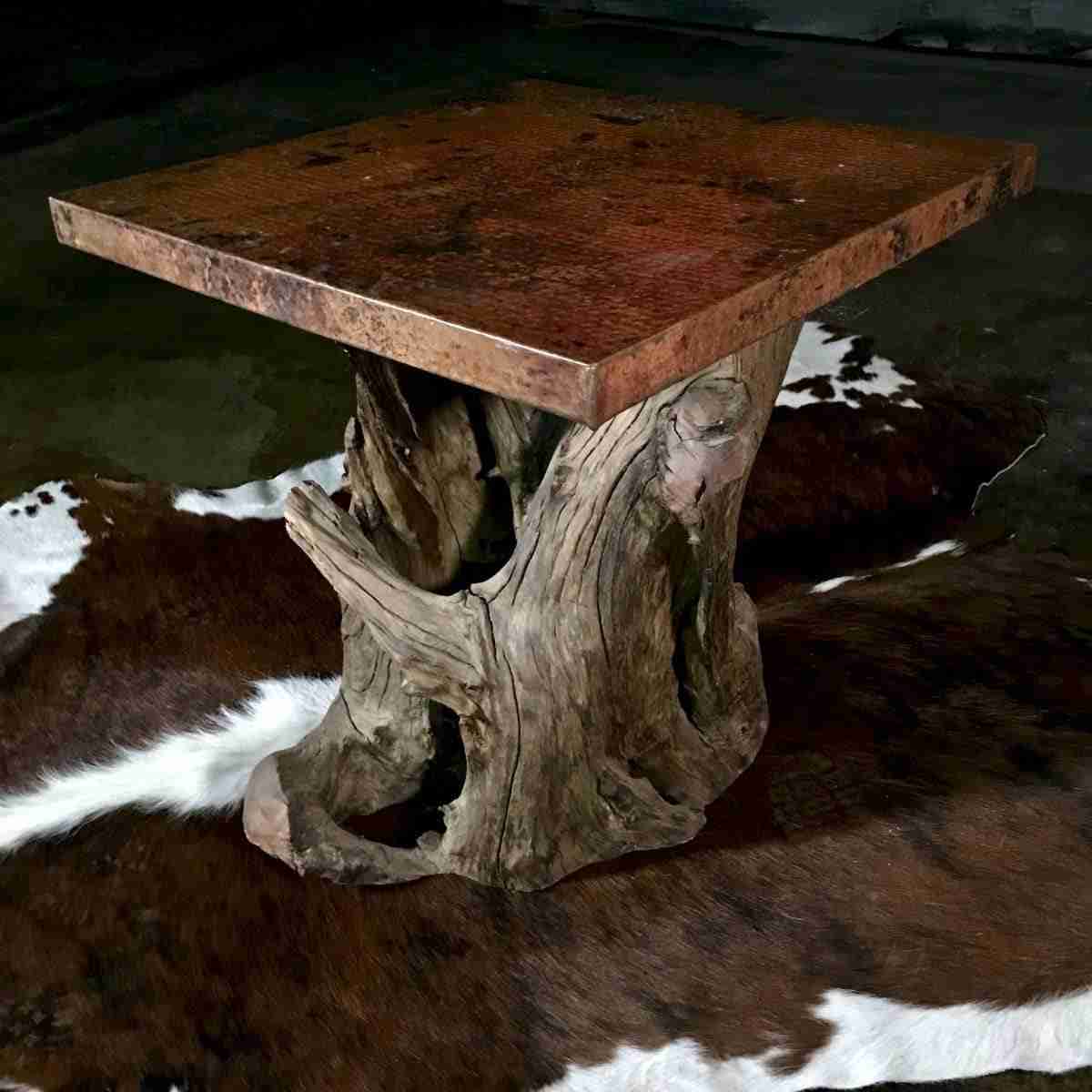 Copper rustic end table
