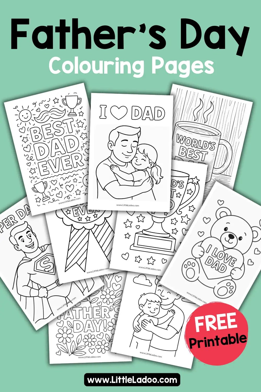 Father's Day Colouring Pages {Free Printable}