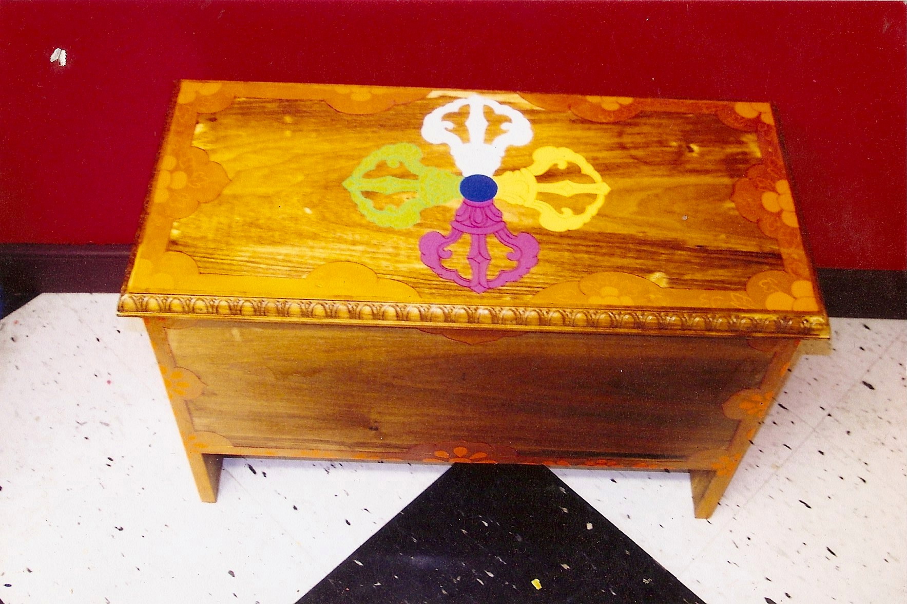 Traditional Handpainted Tibetan Buddhist Puja Table Little Moon