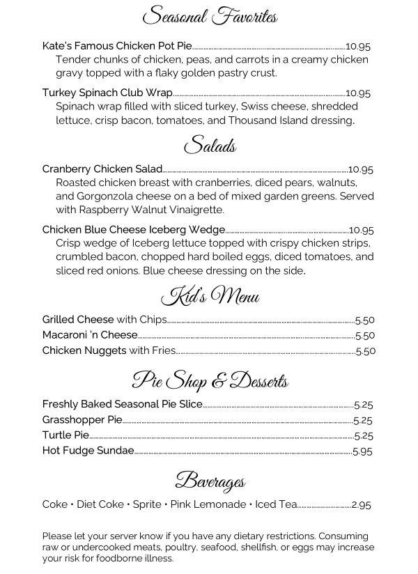 FallMenu The Little Traveler