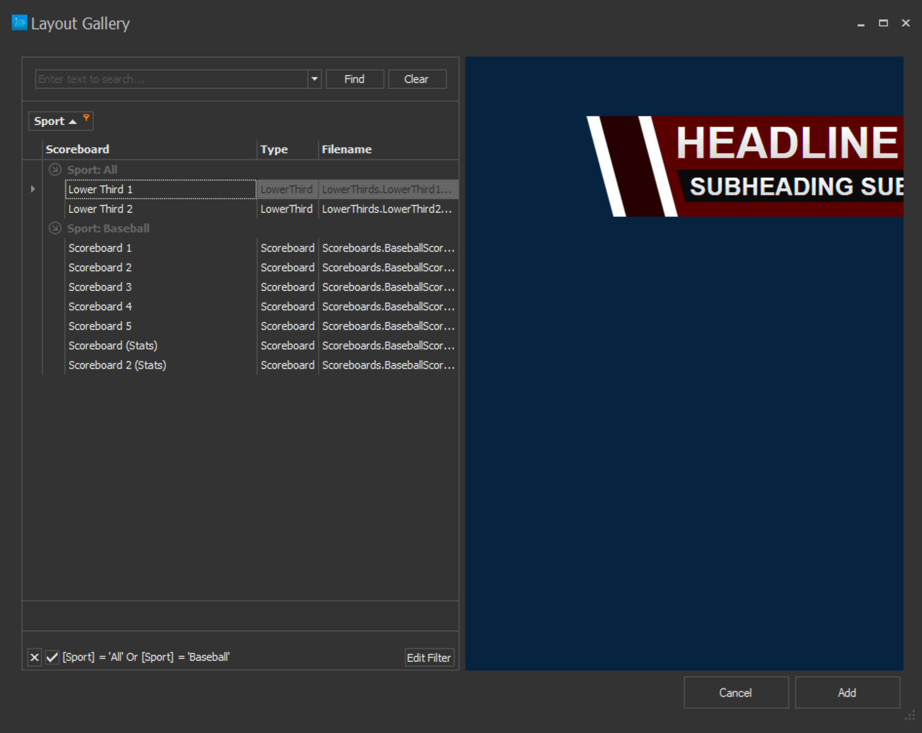 Using Lower Thirds in Live Score