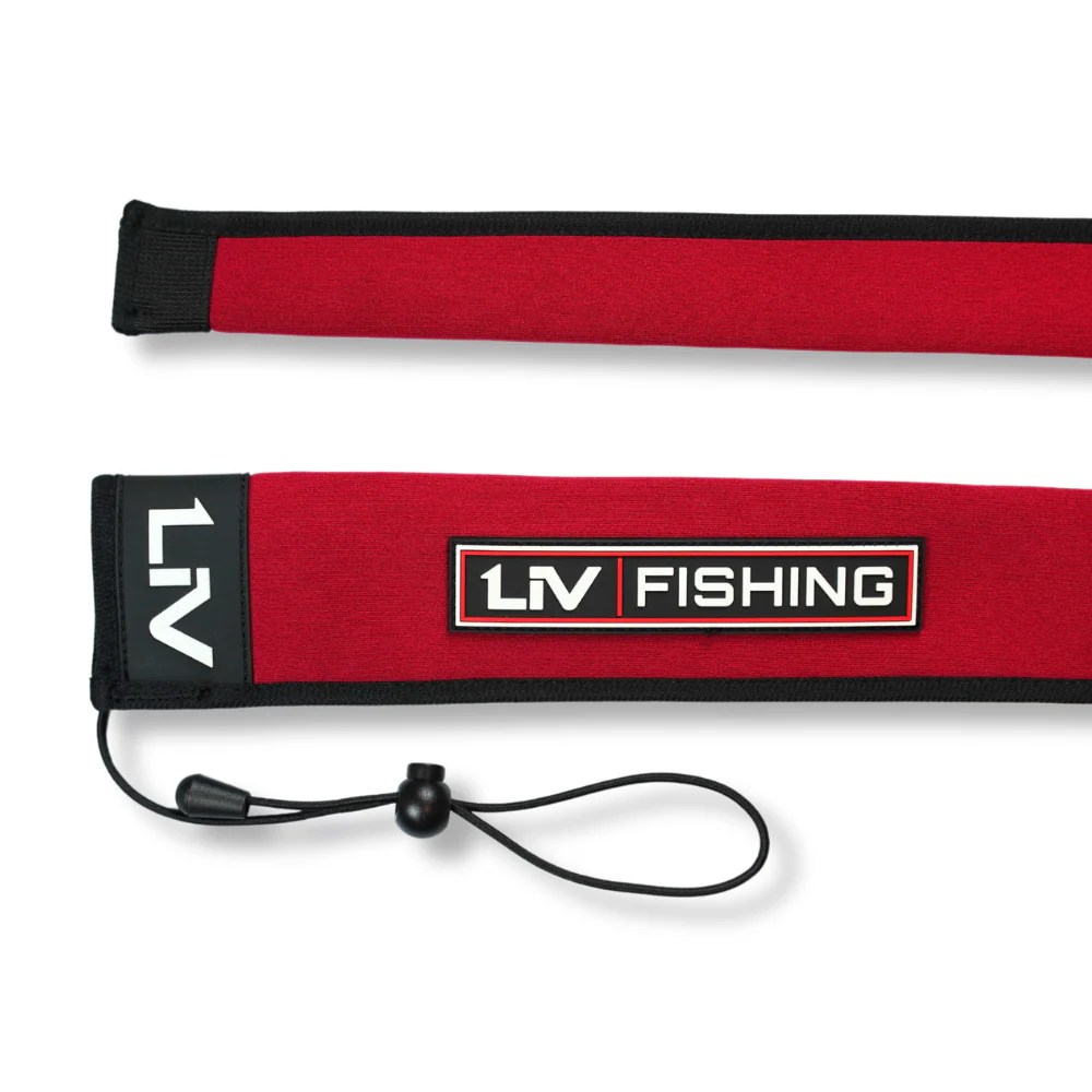 LIVE 2 FISH LIV Neoprene Fishing Rod Sleeve/Cover Red