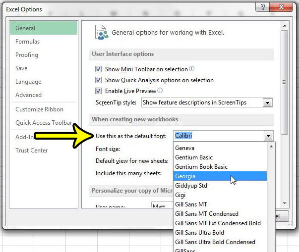 How to Change the Default Font in Excel 2013 Live2Tech