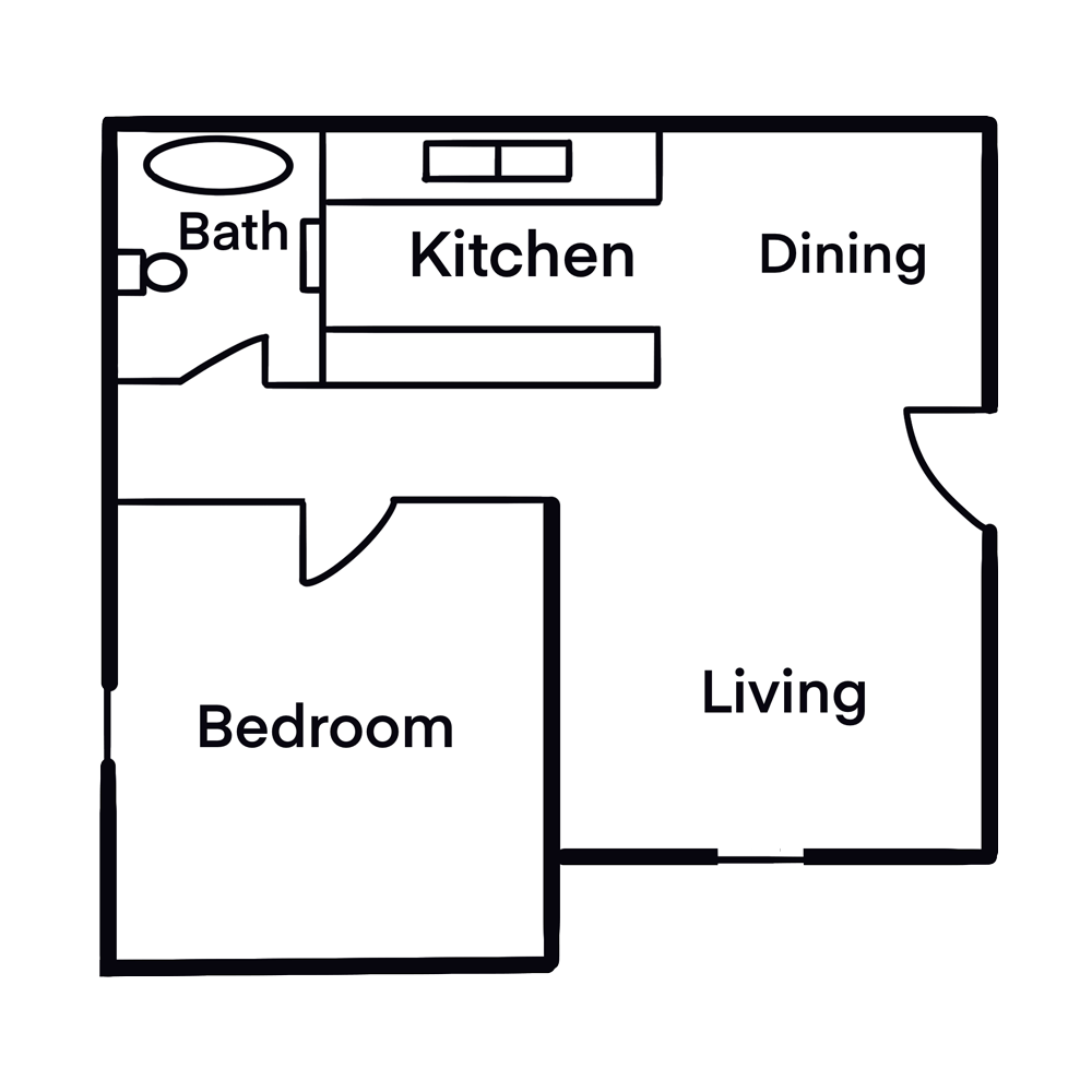 A One Bedroom Ridge at Trinity Apartments