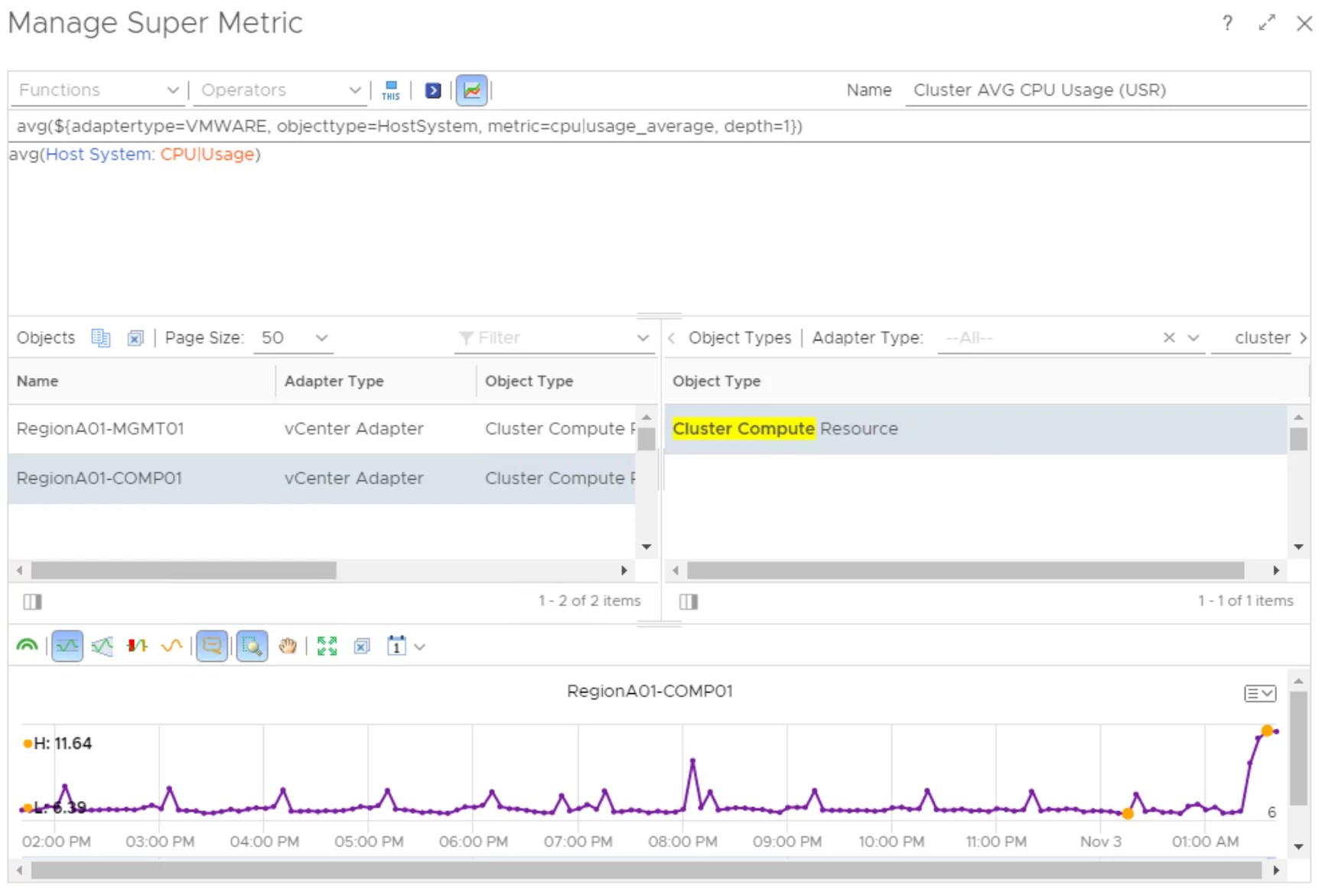 vROPS Doing Cluster Level Metric Calculations Using Super