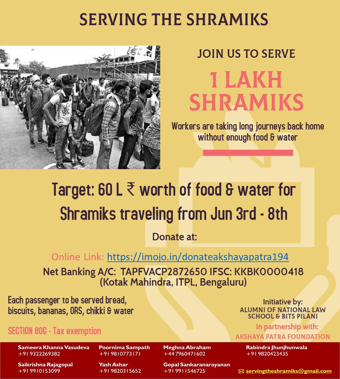 �Serving the Shramiks NLSIU, BITS Pilani Partners With