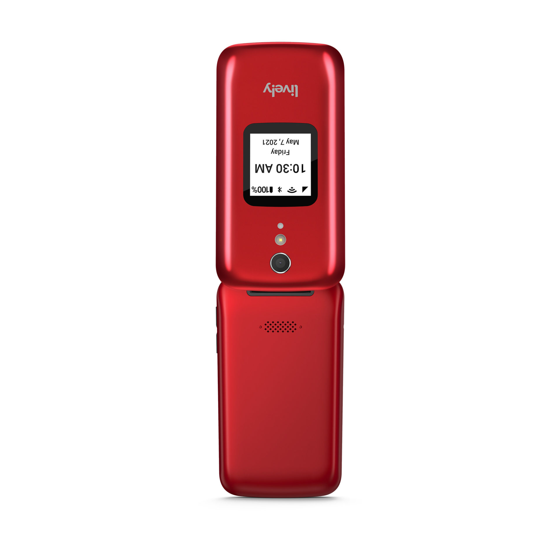Jitterbug Red Flip Cell Phone w Charger, User Guides, Box, Retail...