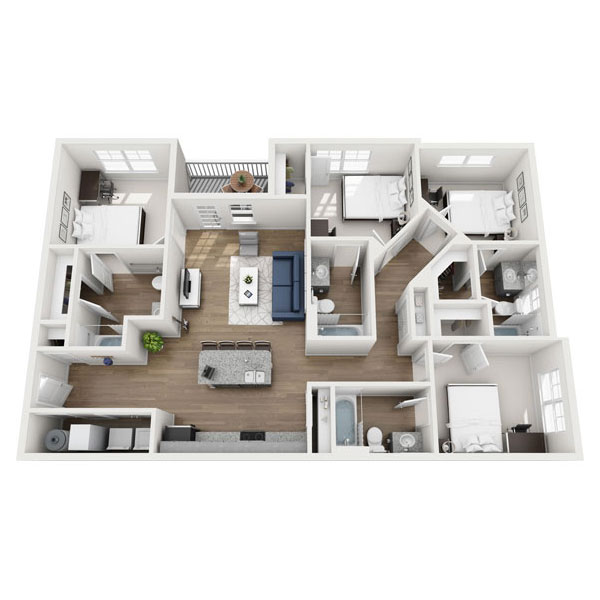 Floor Plans For Student Apartments In Allendale, MI
