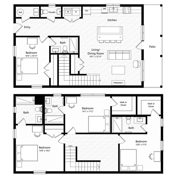 WCU Apartment Floor Plans The Helm at Cullowhee