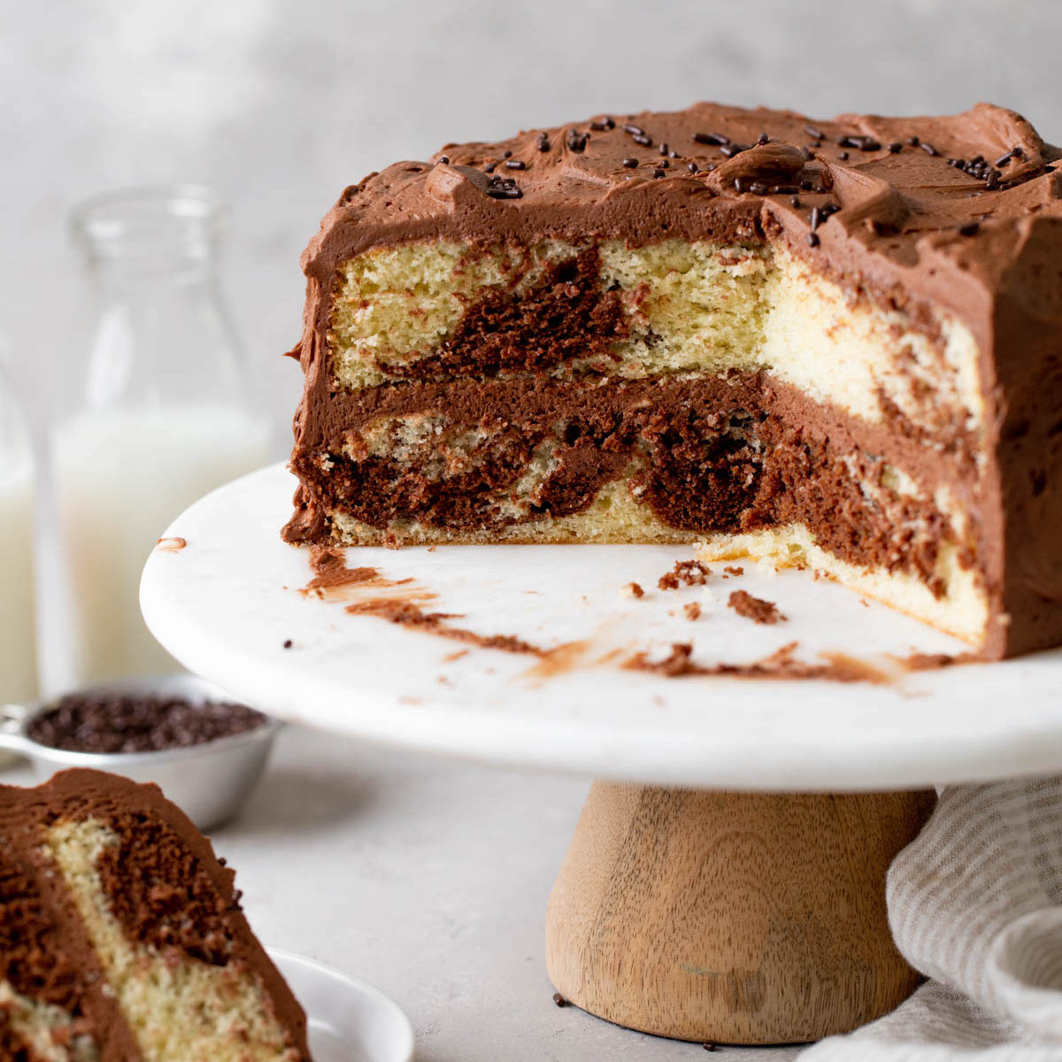 Peanut Butter Chocolate Marble Cake