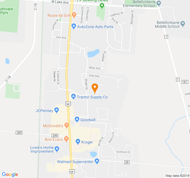Detailed Google Hybrid Map of Bellefontaine maphill.com