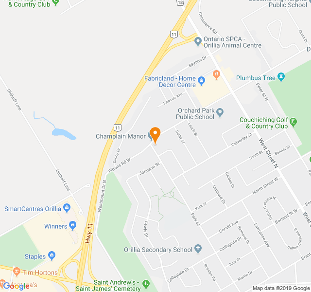 Champlain Manor, Retirement home, Orillia, ON, Senior Living Housing Care