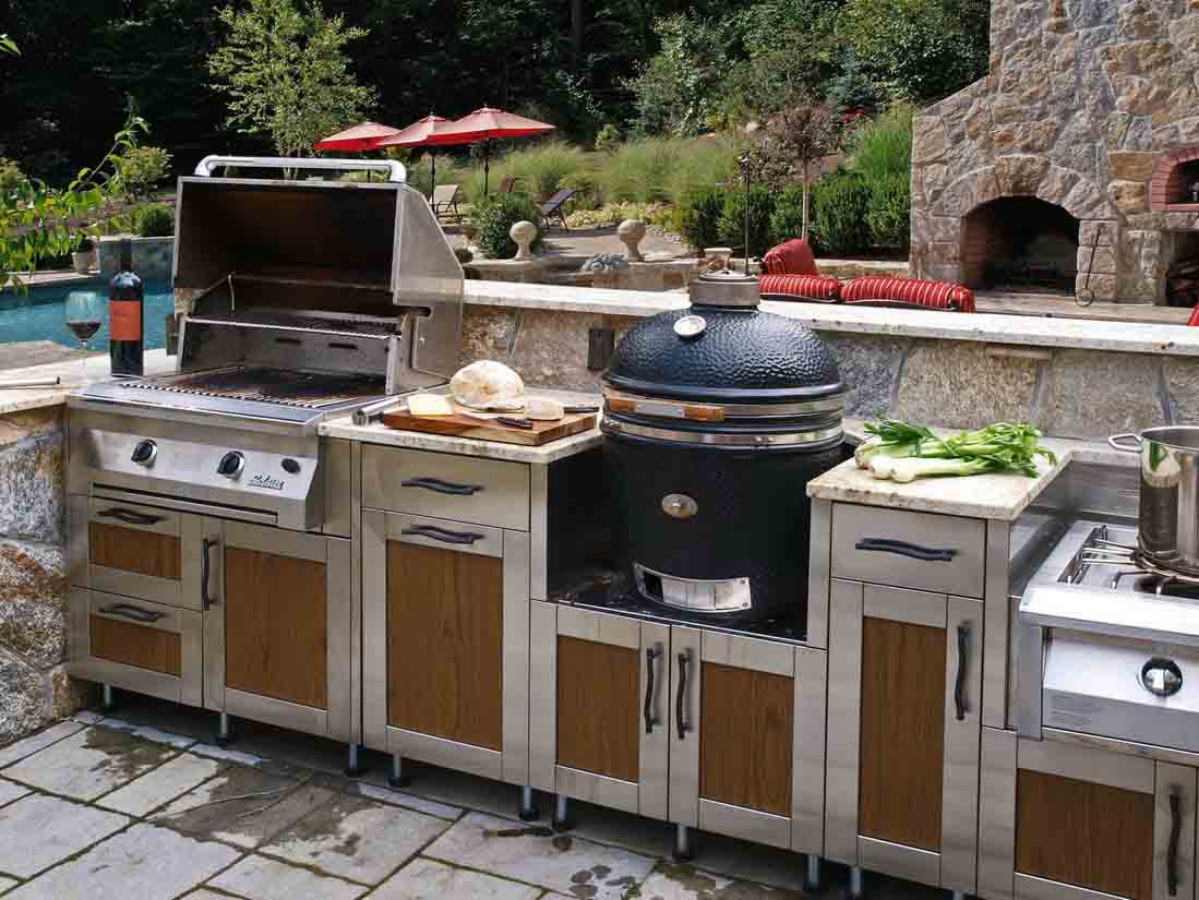 Built In Smoker Outdoor Kitchen Design For Home