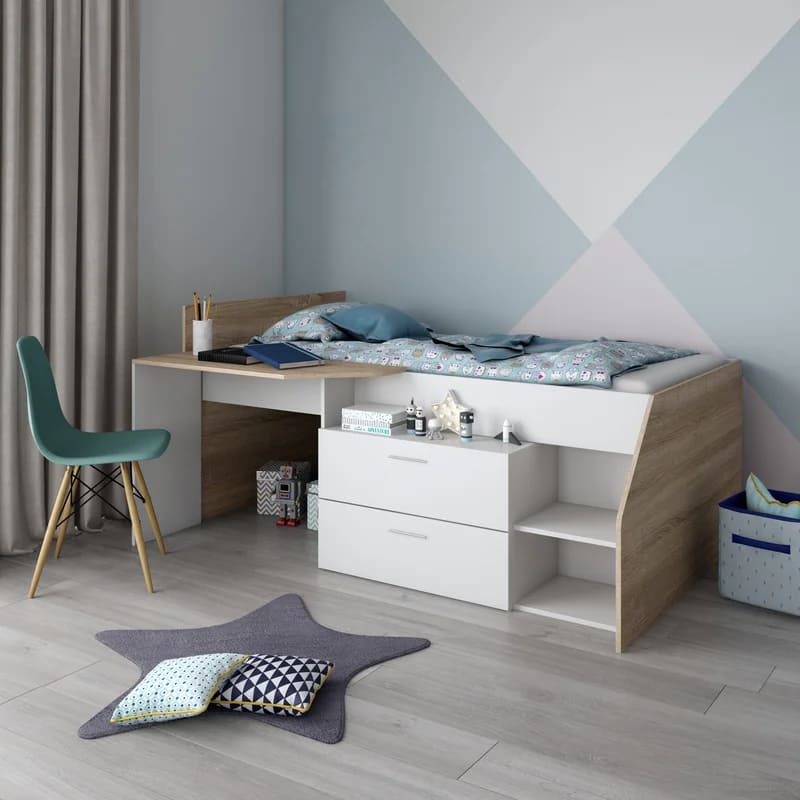 Hervey+Twin+2+Drawer+Platforms+Loft+Bed+with+BuiltinDesk+by+Isabelle+