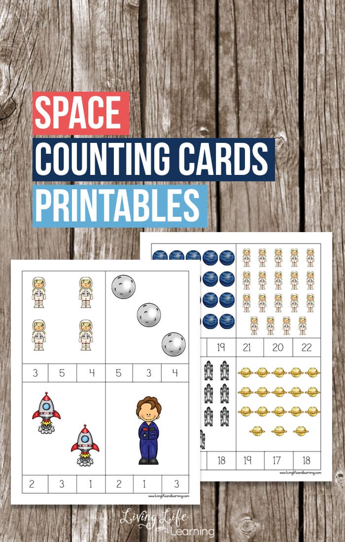 Space Counting Cards Printables