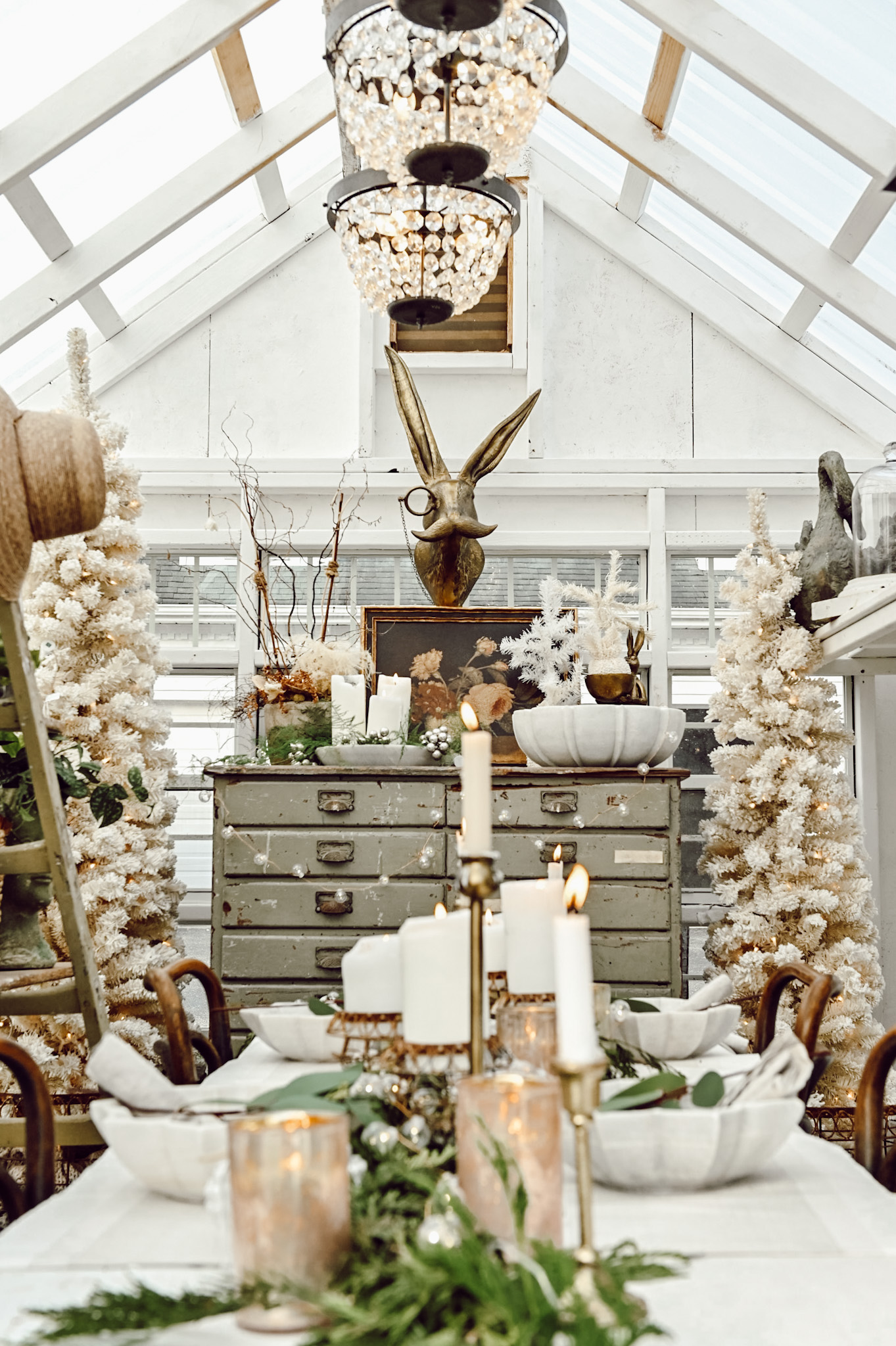 Electic Cozy Greenhouse Christmas Centerpiece Liz Marie Blog