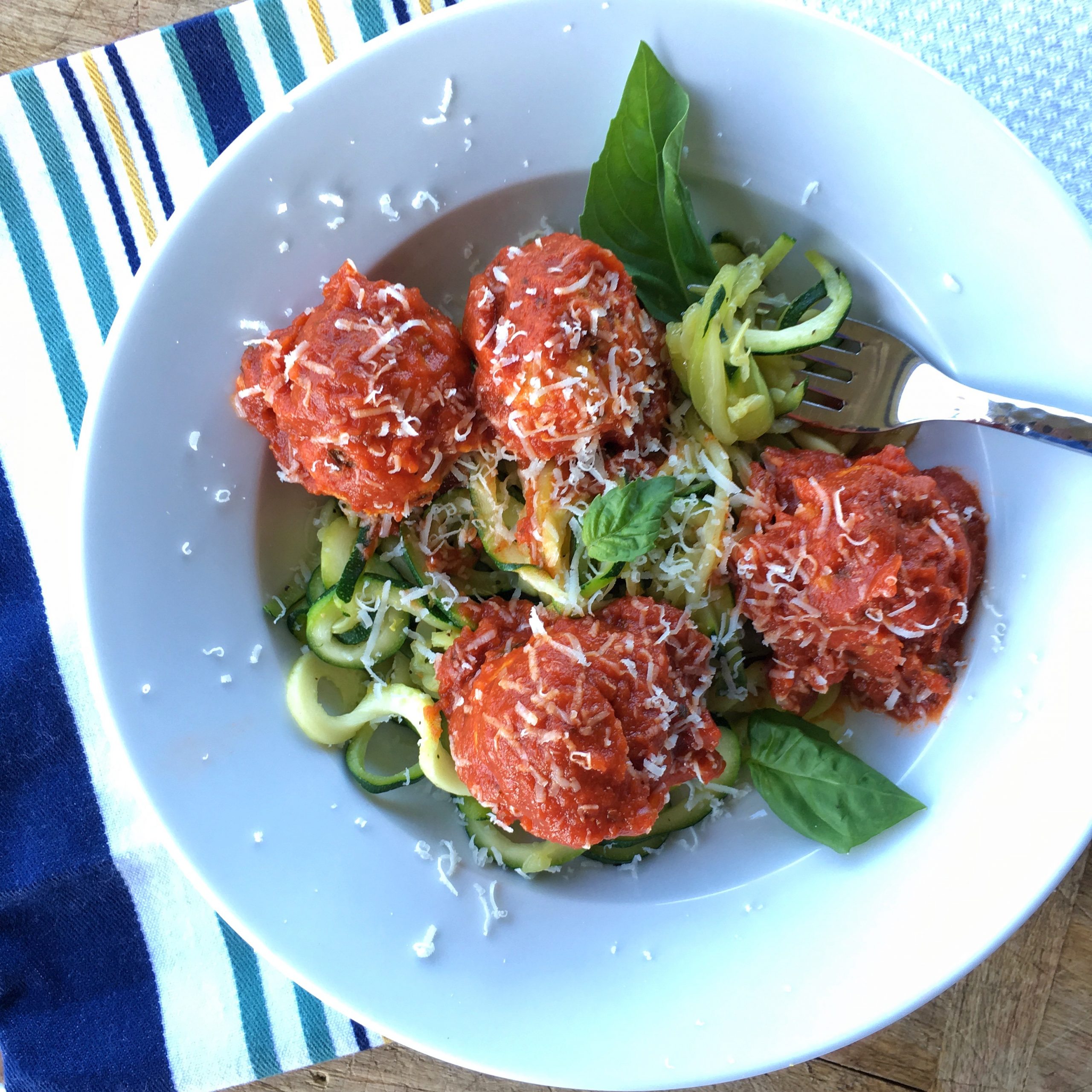 Turkey & Carrot Meatballs with Zucchini Noodles