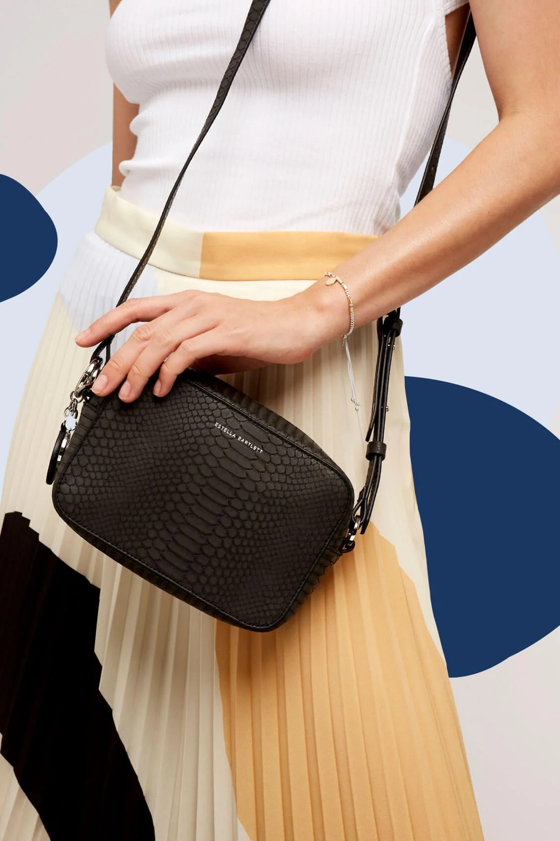 Estella Bartlett The ber Black Snakeeffect Cross Body Bag