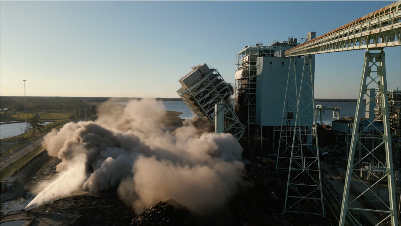 Lakeland Electric Implodes Power Plant with Blasts Heard Throughout the