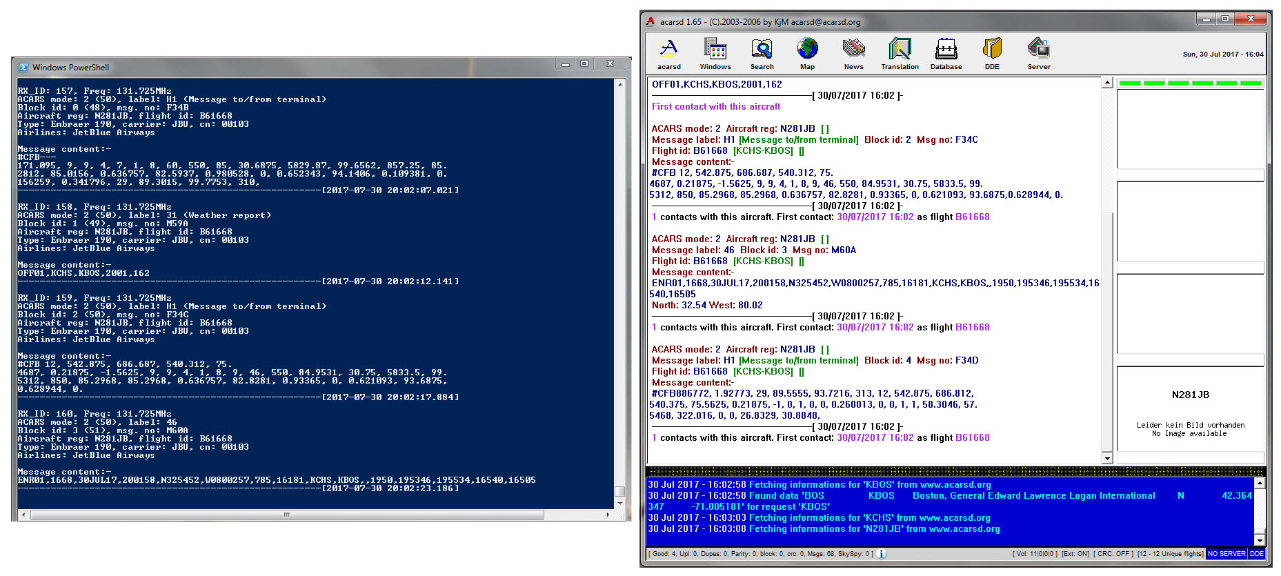 ACARS Technology Receiving Decoding Live ACARS VHF Part I, 55 OFF