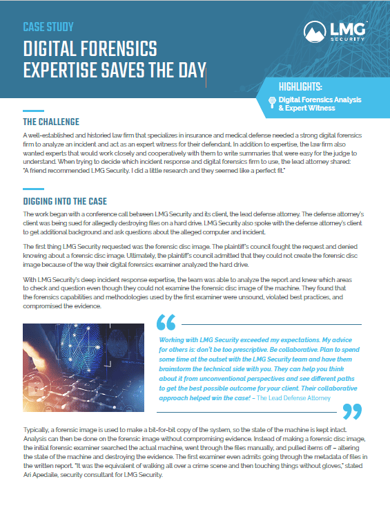 Case Study Digital Forensics Expertise Saves the Day LMG Security