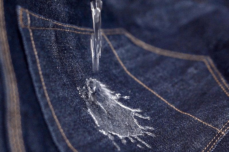 The application of water repellent in denim fabrics