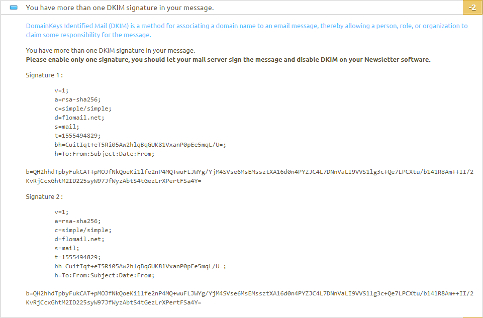 You have more than one DKIM signature in your message [Nghia Le's Docs]