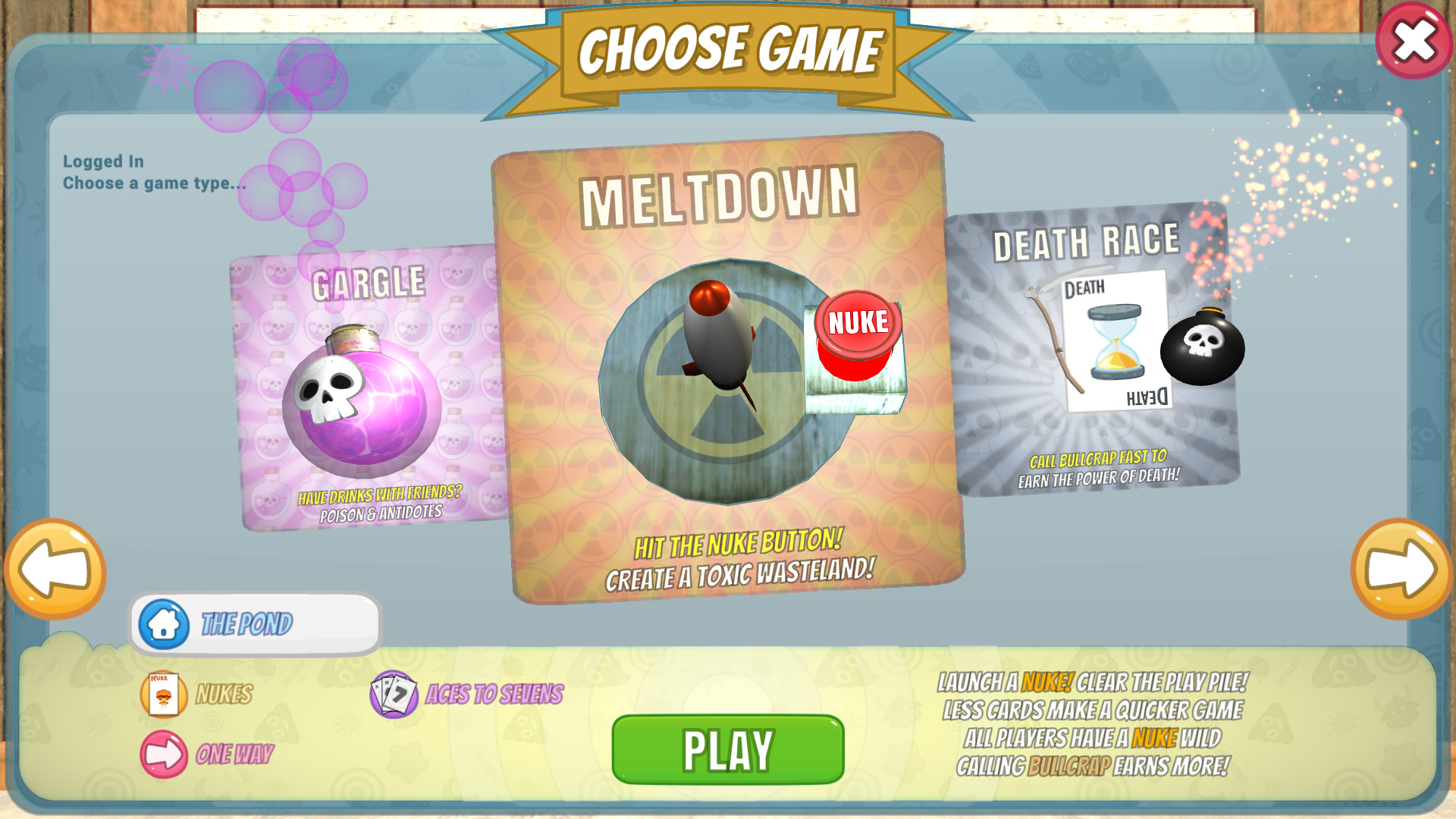 Homepage for BULLCRAP! a game by Loaded Deck Games