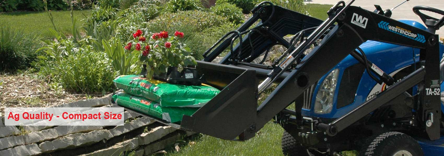 FrontEnd Tractor Loaders by Westendorf Shade Canopy, Snow Plow, Hay