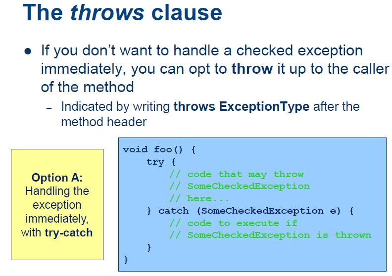 throws clause