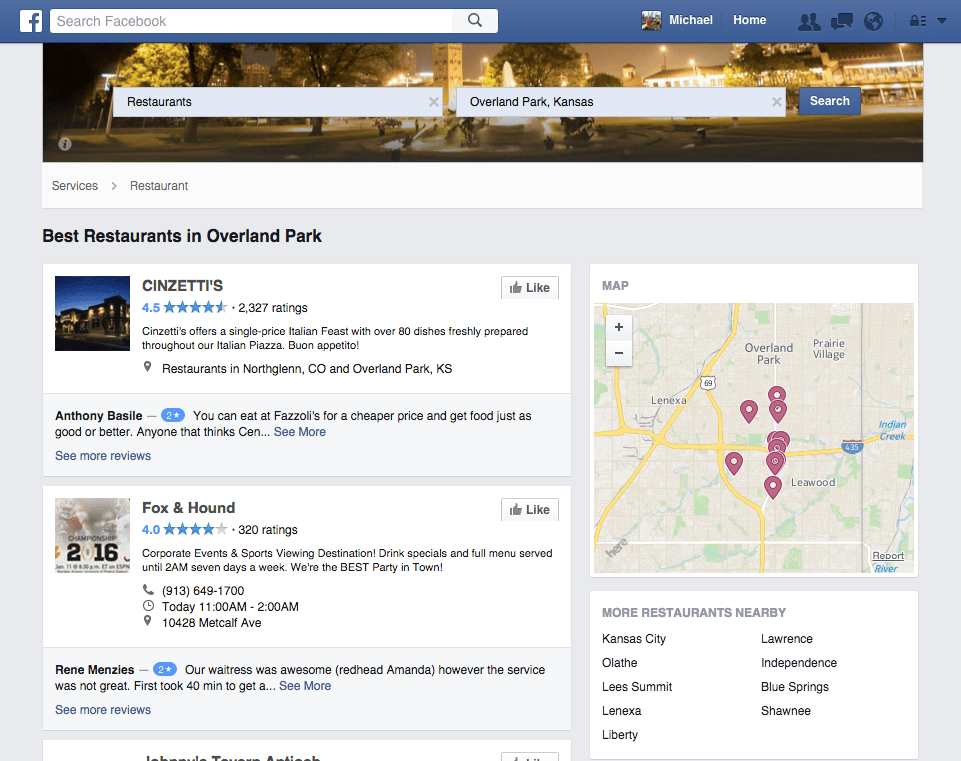 Facebook Gaining Local Search Momentum Localogy