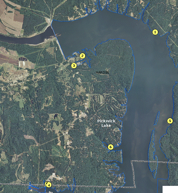 Pickwick Lake Fishing Map Localwaters Pickwick Lake Maps Boat Ramps