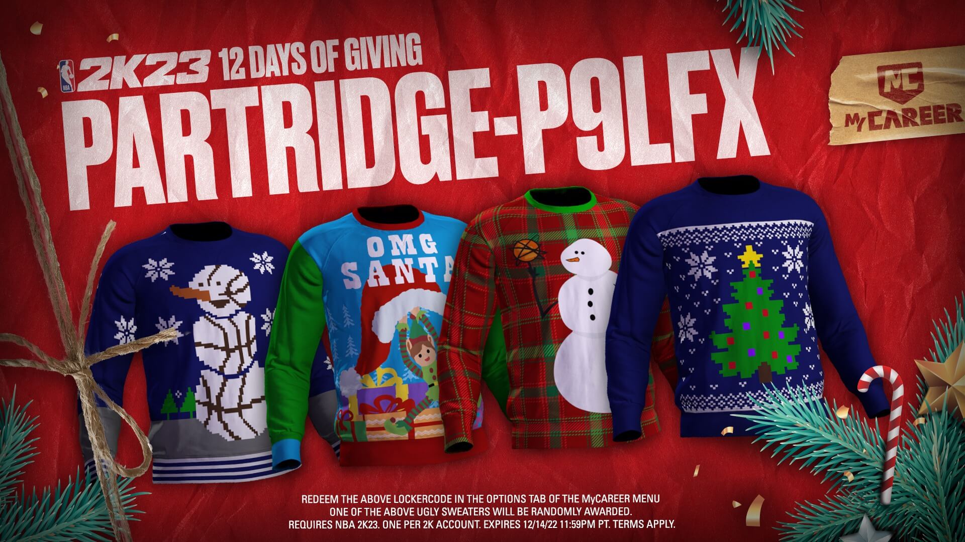 PARTRIDGEP9LFX for MyCareer Ugly Sweater (for New Gen only) NBA 2K23