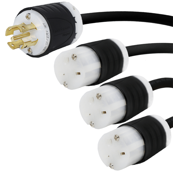 L2130P to 3x 620R Splitter Power Cords Locking Power Cords