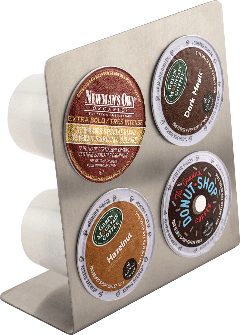 4 Cup KCup® Holder, Square, Brushed Stainless Steel Finish Lodging