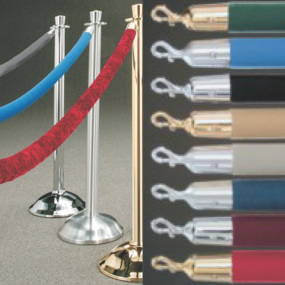 Fabric Covered Rope 1 ½” Diameter Cotton Core, with SnapEnds Various Lengths for Crowd Control