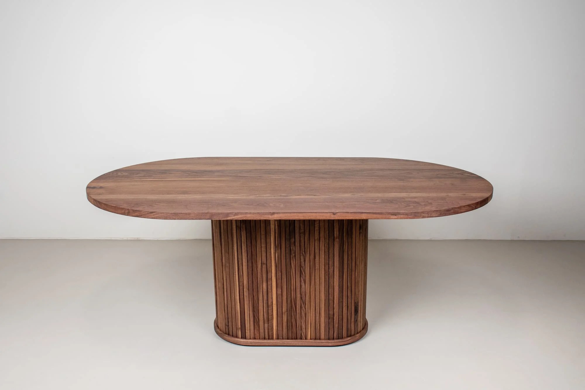 Fluted Pedestal Dining Table Wood Table Loewen Design Studios