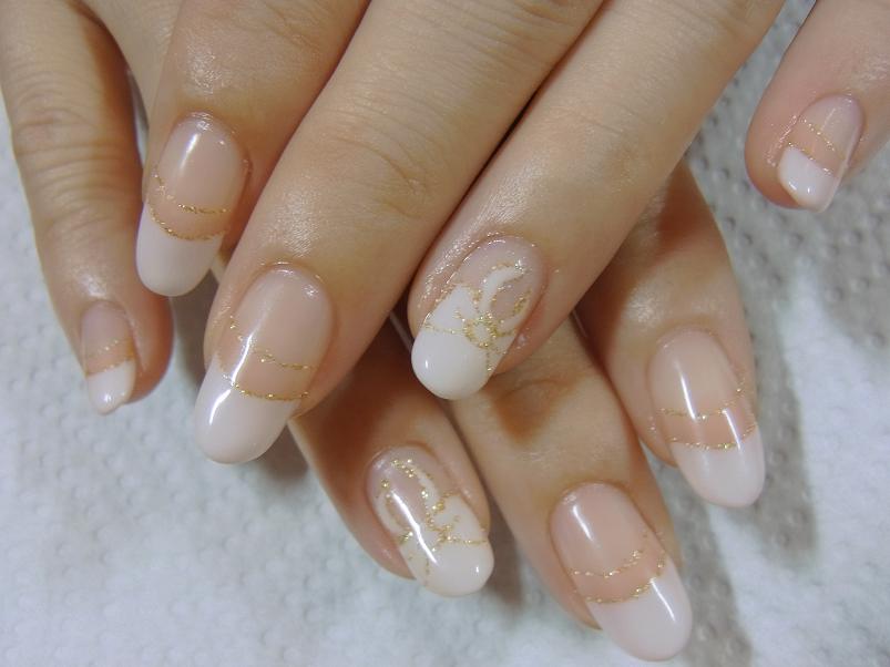 デザイン：リボン(1) 恵比寿西口4分、プライベート【ネイルサロンLog】